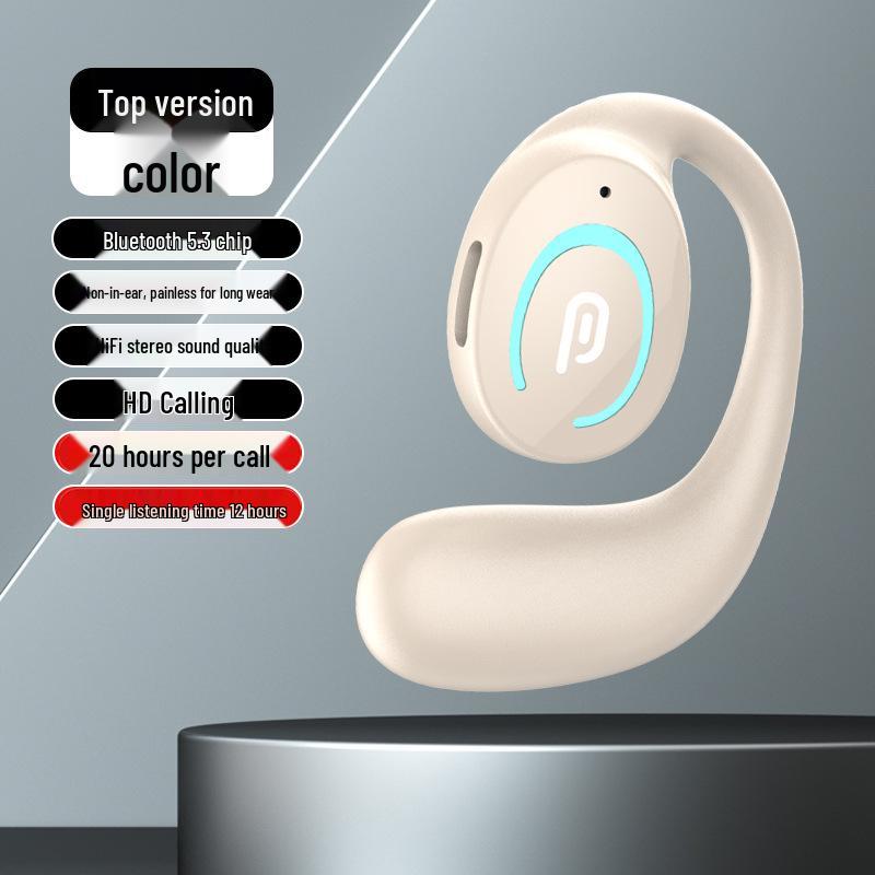 Mini Clip-On Bluetooth 5.3 Sport Earbuds - Single Ear, Noise Cancelling, In-Ear Design