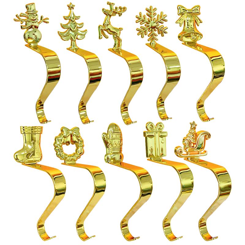 1 Stück Kaminhaken Wohnzimmer Schneeflocke Baum Elf Zuhause Weihnachtsstrumpfhaken Weihnachtsgeschenk Goldener Silberner Haken Schlafzimmer Metall Küche