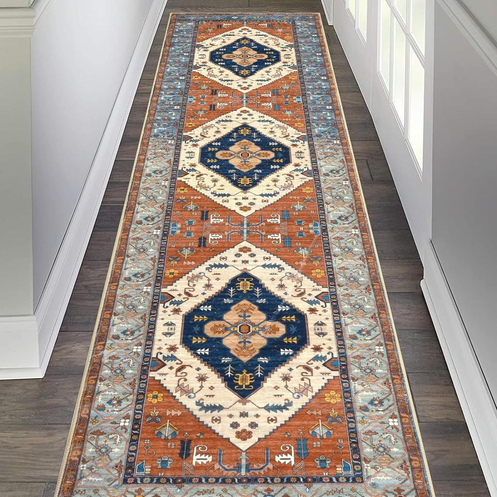 Sweet Soft Vintage Floral Persian Throw Rug Easy Clean Rugs For Living Room Hallway Floor Mat Home Decor