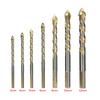 7pcs Golden Triangle Drill Carbide Drill Bit Set For Porcelain Tile Concrete Brick Glass Electric Drill 3-12mm