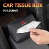 Leather Car Interior Tissue Box Holder Seat Back Storage Bag for Mitsubishi Outlander ASX Pajero Sport L200