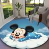 Mickey Mouse Christmas Red Green Floral Print Round Rug, Multi-functional Office Chair Sofa Carpet, Easy Clean Carpet for Home and Living Spaces