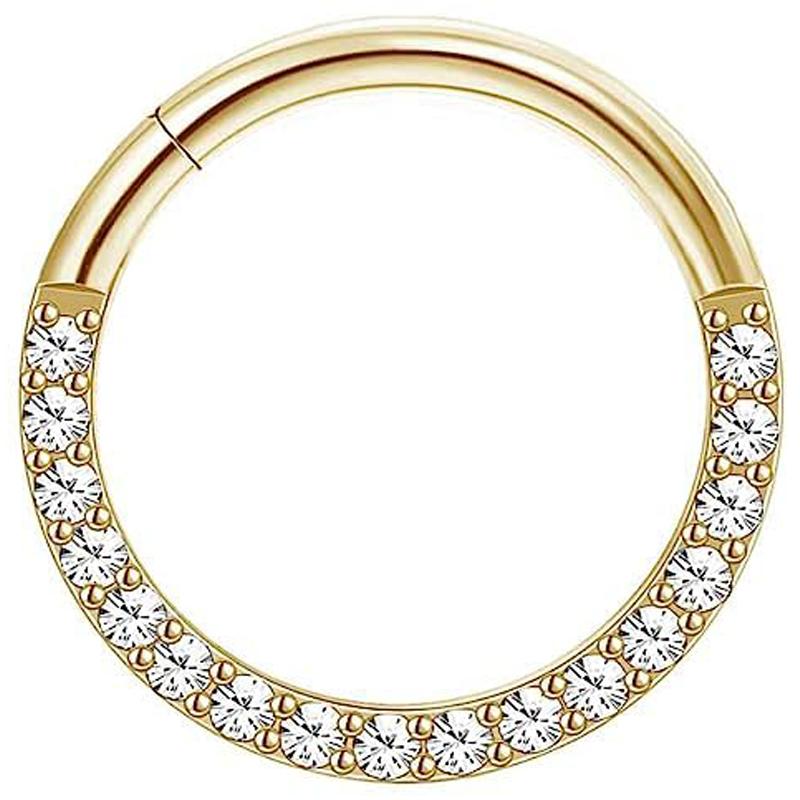 

Drperfect 1pc Surgical Steel Nose Hoop Ring for Women Man Septum Ring Clicker Conch Helix Cartilage Earrings Piercing jewelry 16G(1.2)x8mm