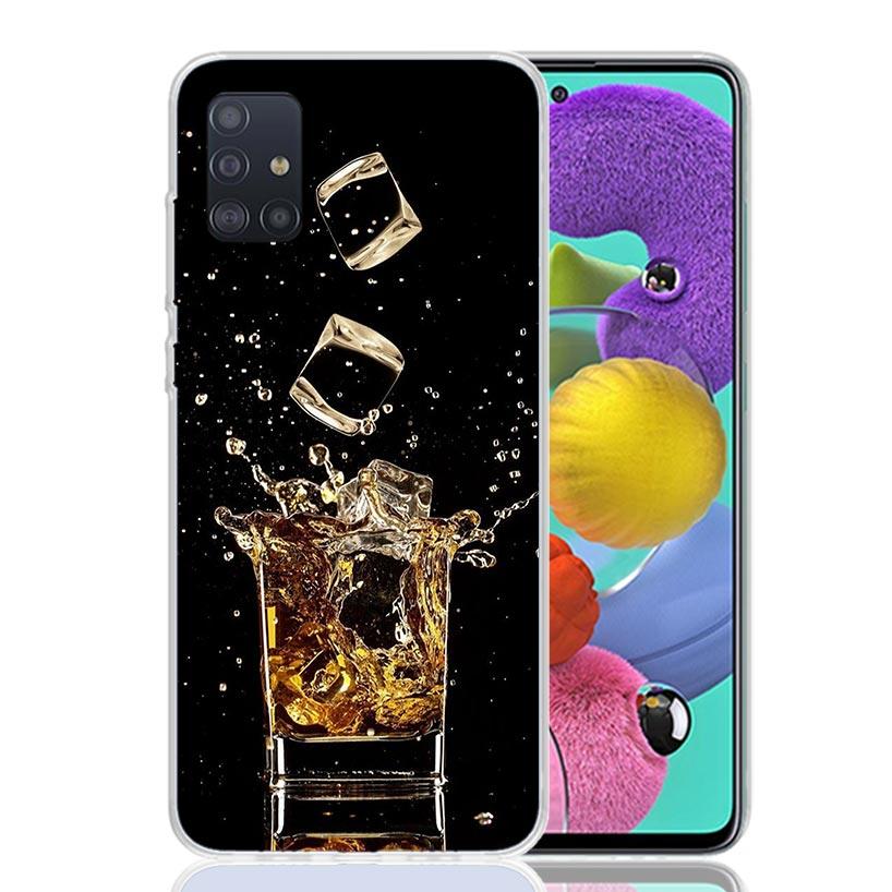 Cigar Whiskey Ice Drink Phone Case For Samsung Galaxy A52 A32 A22 A12 A02S A50S A30S A51 A31 AA71 Note 20 Ultra 10 S10 Plus Gala