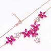 Color Gold Inlaid Redstone Flower Necklace Fashion High-End Temperament Purple Gold Plated Rose Gold Item