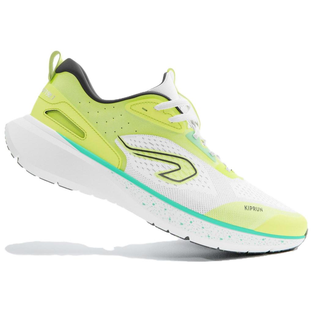 DECATHLON JF190.1 Comfortable Short Distance Shock-Absorbing Anti-Slip Abrasion Breathable Low-Top Running Shoes Men's White Green