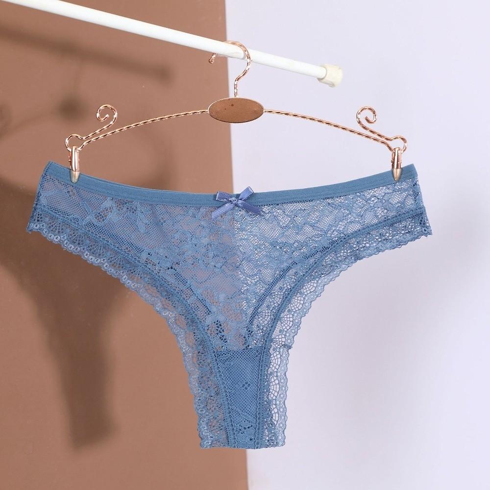 Transparent Mesh Briefs Women Low Waist Romantic T Panties Mesh Sheer Lace Thong Ladies Girls Gift