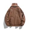 Flight Jacket Men's Spring and Autumn Top Leather Jacket Workwear Casual Multi Bag Leather Jacket