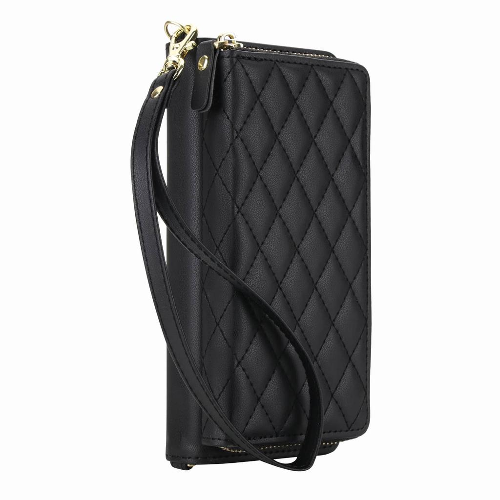 WEFOR Crossbody Wallet Case for Samsung Galaxy Z Fold 7 6 5 4 3 RFID Zipper Flip Cover Card Slots Kickstand Wrist Strap Purse