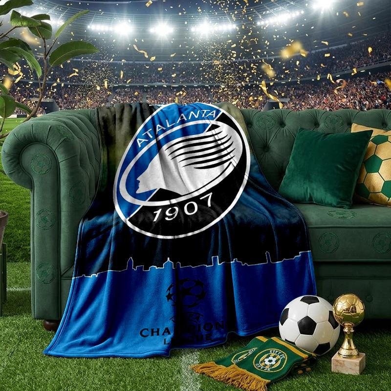 Coperta Football Atalanta League Leggera Ideale per il Letto Perfetta per Viaggi, Campeggio, Soggiorni, Uffici, Divani, Regalo di Natale per tifosi