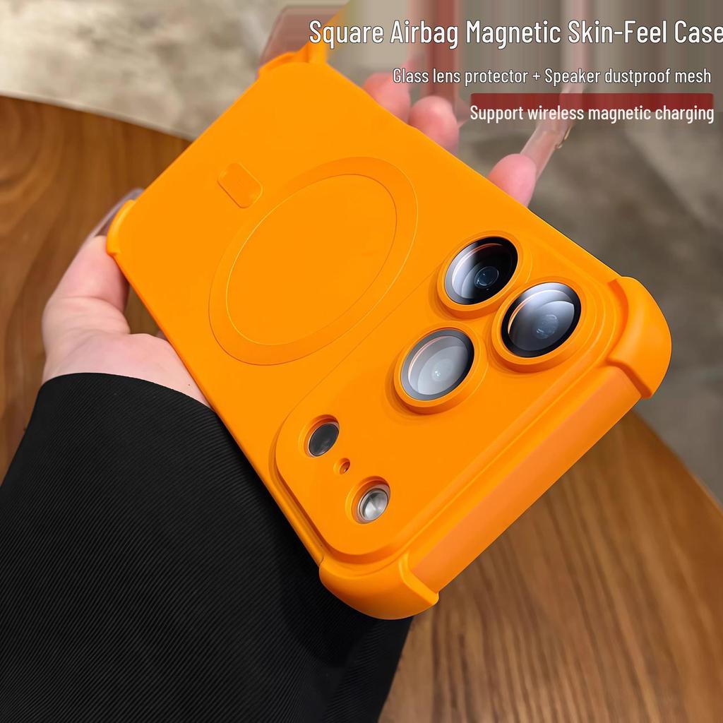 Magnetic Skin-Feel Drop-Proof Case with Lens Film for iPhone 17 Pro Max