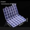 24-Compartment Clear Plastic Storage Box for Nail Art, Rhinestones, Beads, and Jewelry Accessories