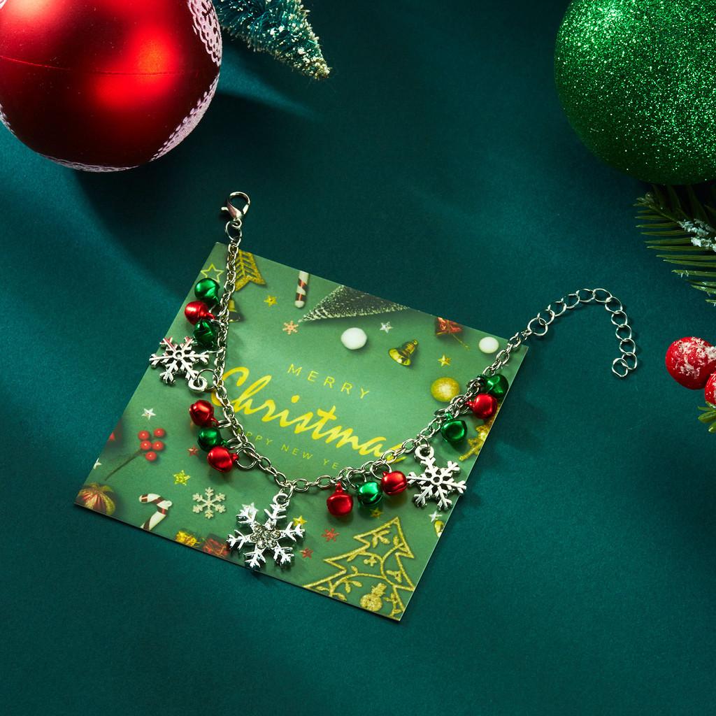 Christmas Bell Pendant Necklace And Bracelet With Alloy Material For Holiday Gift And Celebrations