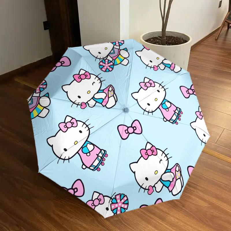 1pc Hello Kitty Cheerleader Pattern Umbrella with Plastic Handle,Suitable for All Seasons Home Travel Outdoor UmbrellaSanlio535