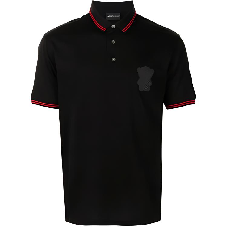 Emporio Armani Ss21 Logo Embroidered Short Sleeve Polo Shirt Men tops Black 3K1FC2-1JTUZ-0999 S