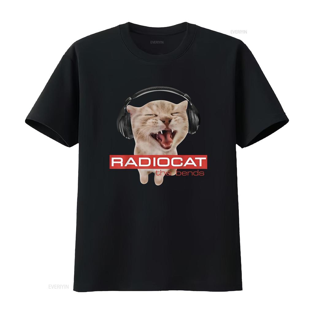 T-shirt Radiocat Radiohead Abbigliamento Divertente Top Elasticizzato Vintage Per l'Uso Quotidiano Uomo Grafica Casual Streetwear