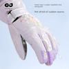 Ski Gloves for Children, Warm Winter Gloves for Boys, Five-Finger Thickened Fleece, Waterproof, Cute Student Gloves for Boys and Girls, Cotton Gloves