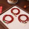 Natural Agate Chalcedony Bracelet Double Circle Beads Fashion Women Daily Jewelry Lucky Gift