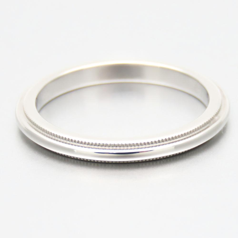 Used TIFFANY&Co. Ring Milgrain EU#46 Pt950Platinum 2.9g Platinum Jewelry