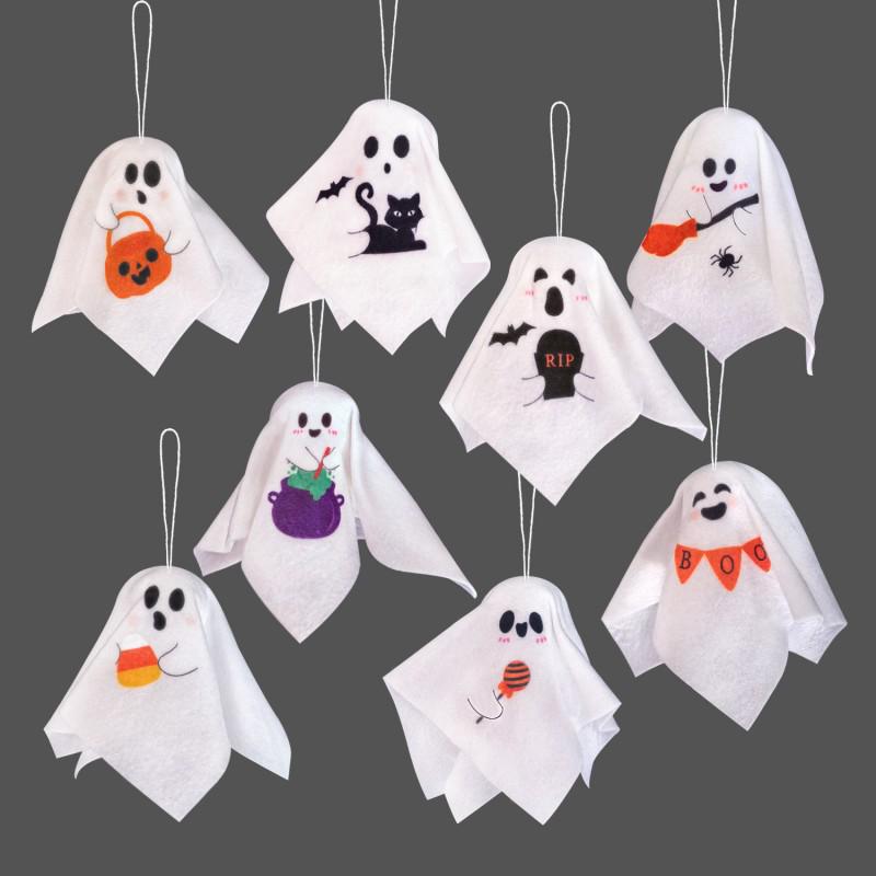 Colorful Hanging Ghost Decorations for Halloween Party or Haunted House