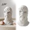Novelty Halloween Gifts 3D Printed Mummy Figurine, Spooky Evil Head Statue, Dark Style Desktop Decor Ornament for Home, Living Room, Office