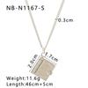 Stainless Steel Book-Shaped Pendant Necklace With Heart Clasp Women Ins Style Minimalist Locket Chain Jewelry
