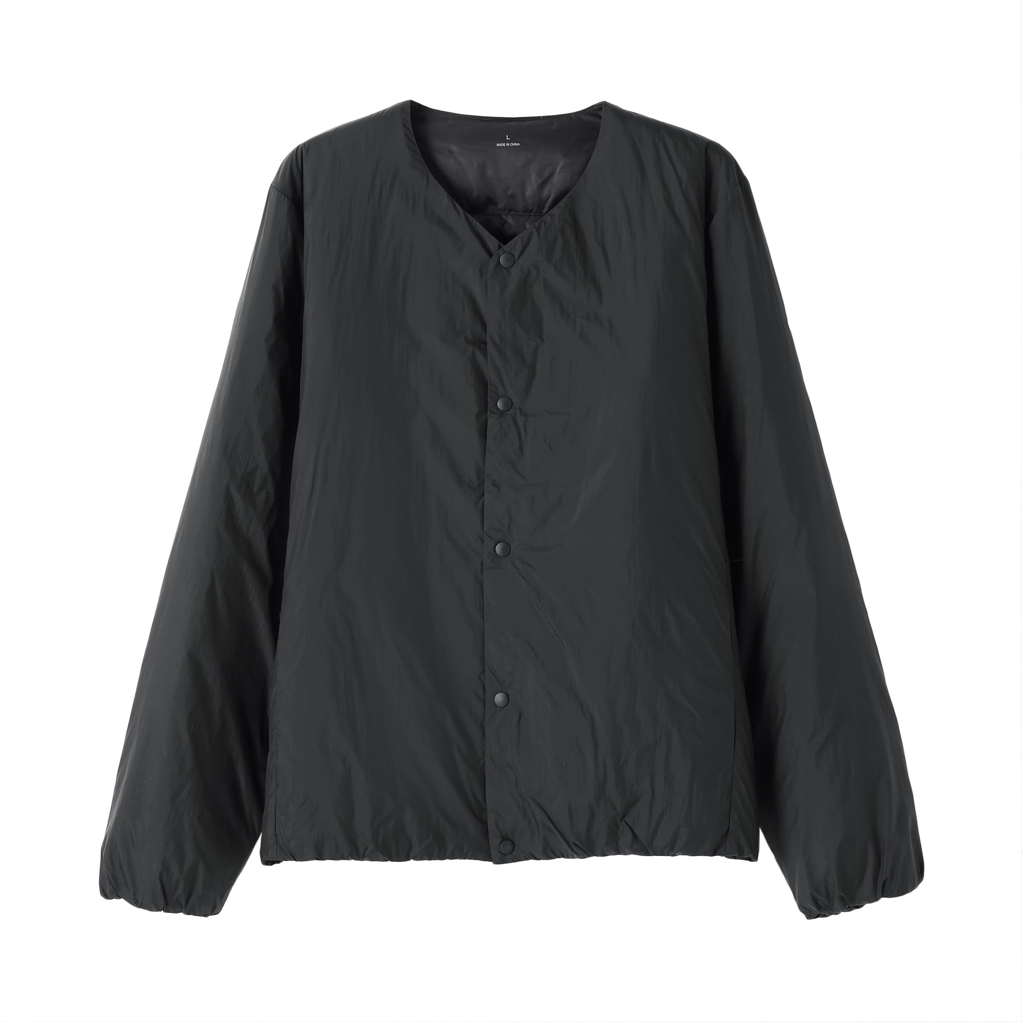 

MUJI Lightweight Down Pocketable Collarless Jacket AD0XWA5A Size S Men s Black, чёрный