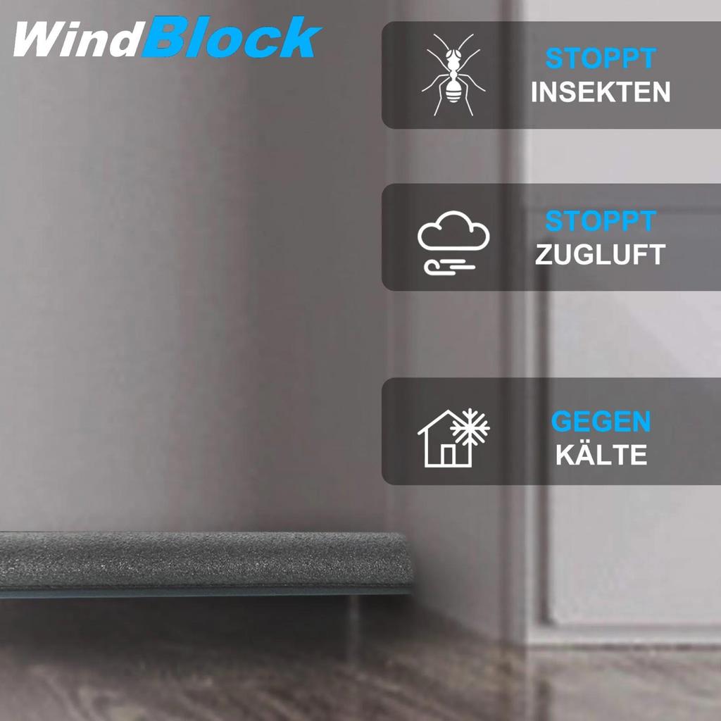 WINDBLOCK Draught Excluder Door Bottom Seal Wind Stopper Seal Insulation Set of 2