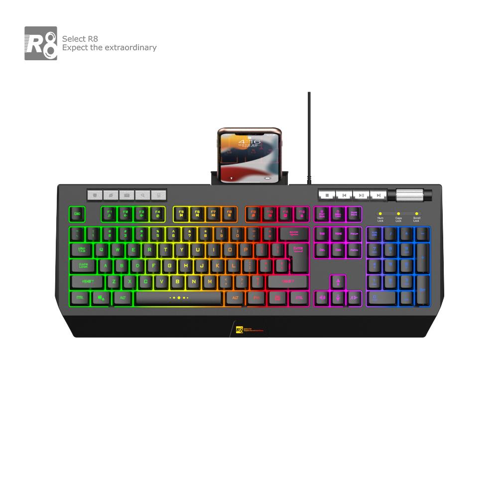104 Keys Gaming Keyboard Wired Keyboard With RGB LED Back Light Middle Size Keyboard for PC Gamer