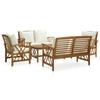 Day and Night - Day and Night Garden Furniture 5 Pieces with Cushions Solid Acacia Wood