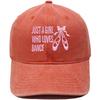 Bow Dance Shoes Letter Embroidery Baseball Cap Washed Retro Dad Hat Men's and Women's Casual Versatile Sun Hat