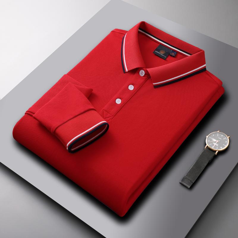 Letní móda Pánské polo tričko Business Casual Tričko s dlouhým rukávem Horký prodej Vysoce kvalitní Prodyšný Pohodlný top Podzim