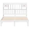 Solid Wood Bed with Shelf Without Mattress White 140x190 cm Pine