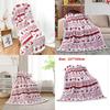 Reindeer Plush Throw Blanket With Cartoon Design For Family Room Use