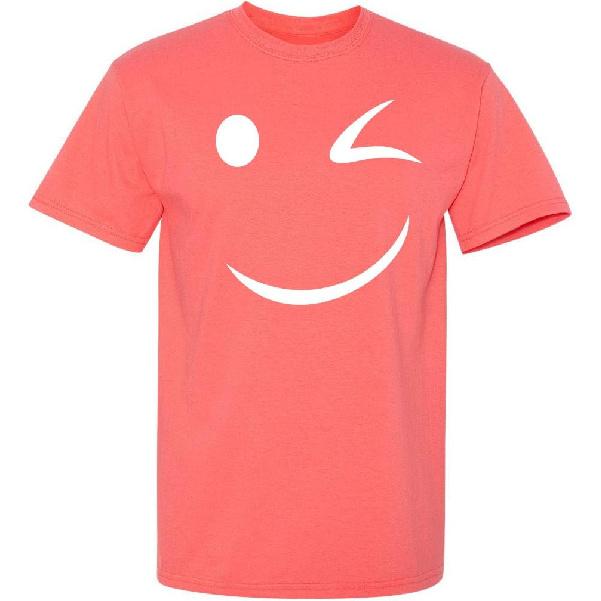 Happy Wink Smile Face Winking Funny T Shirt | Funny Shirts for Men Casual Style | Novelty T-Shirts USA Printed Shirt