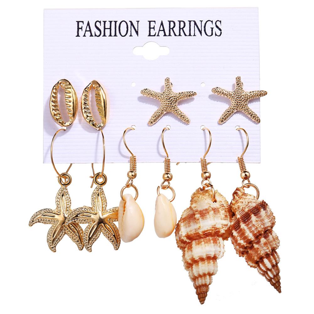 Female Retro Shell Earings Fashion Long Tassel Earring
