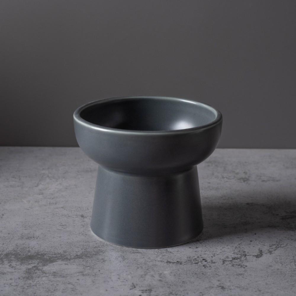 New Ceramic Raised Cat Bowl Elevated Solid Color Pet Water Bowls Tilted Large Diameter Dog Food Bowl Cat Accessories