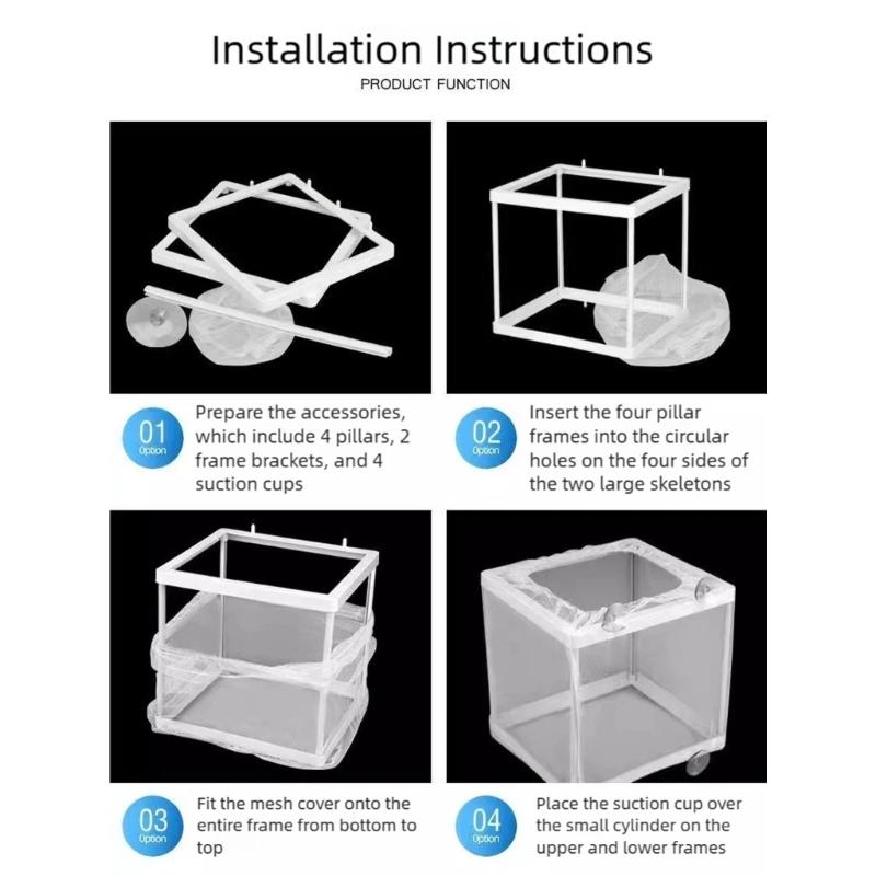 Suspended Aquariums Breeding Box Clear Isolation Net For Fishtanks With Easy Installation Plastic Nursery Divider
