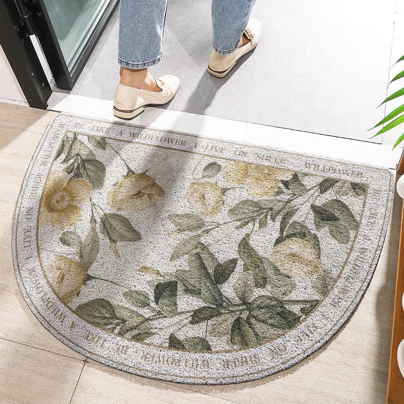 

Коврик для прихожей Nordic Home, полукруглый, шелковый, коврик для пола из ПВХ, противоскользящий, для соскабливания грязи с входной двери 45*75cm