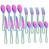 16Pcs Mirror Gold Cutlery Set Knife Fork Spoons Dinnerware Set Stainless Steel Tableware Western Flatware Kitchen Silverware Set