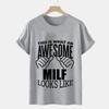 Men's Brand T-shirts This Is What An Awesome Milf Looks Like Tshirt Black Tshirt Camiseta Short Sleeve Summer T Shirts for Men