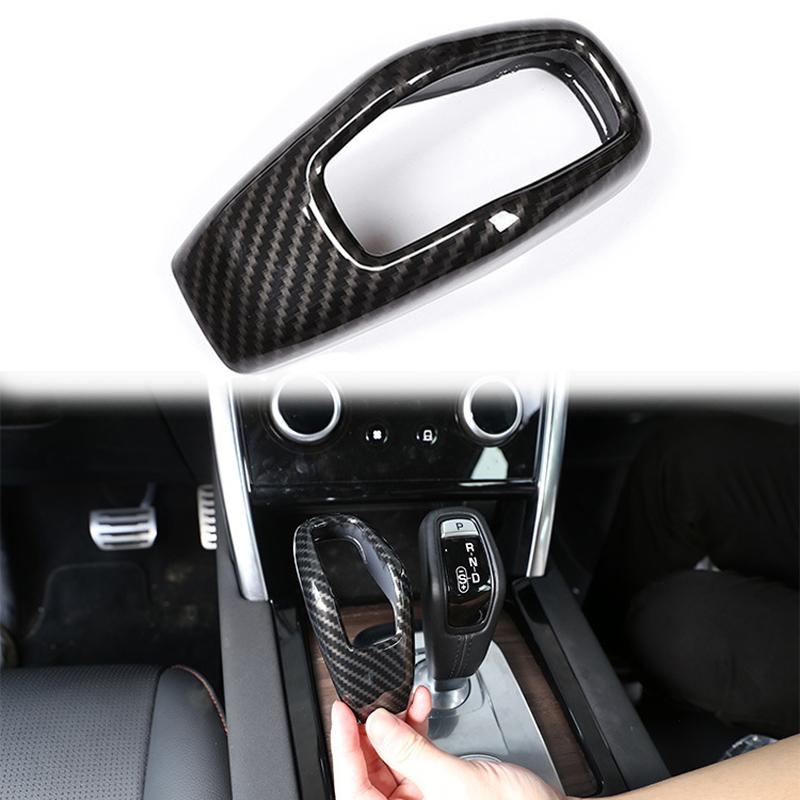 Car Gear Shift Knob Cover Trim Carbon Fiber Look For Land Rover Range Rover Sport 2018 2019 2020 2021 Auto Interior Accessories