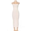 Women Spring Summer Spaghetti Strap Solid Color Slim Long Knitted Dress Ladies Sling Backless Party Dress