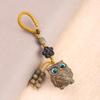 Green Sandalwood Owl Keychain Pendant for Men & Women