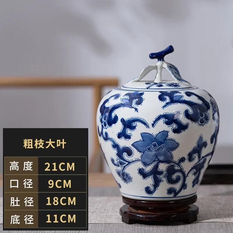 

Octagonal Blue White Jingdezhen Porcelain Jar Ceramic Storage Tea And Snacks Container Elegant Display Home Kitchenware