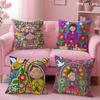 Cartoon Virgin Mary Art Cushion Cover Summer Coolness Linen Fabric Double-Sided Printing Pillow Case Sofa Home Decor Gift