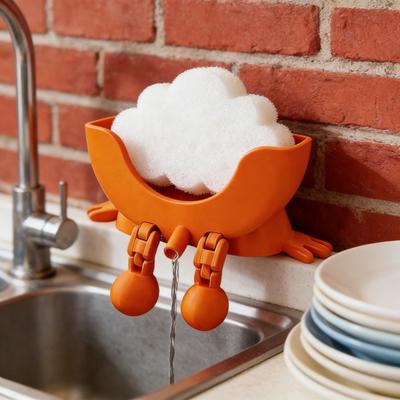 Carino Porta Spugna da Appendere Supporto Stampato in 3D con Spugna da Strofinare Pendente con Gambe di Drenaggio Divertente Supporto per Spugna da Bancone