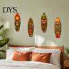 Retro Tropische Insel Thema Wandakzent 4 Stück Tiki Surfbrett Dekor, Hängendes Schild, Holz Strand Dekoration, Sommer Anti-Fading Sonnenschutz Verzierung