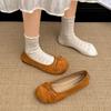 Scarpe basse da donna a fondo piatto rosse retro moda estive 2025 nuovi modelli con gonne Mary Jane scarpe da donna