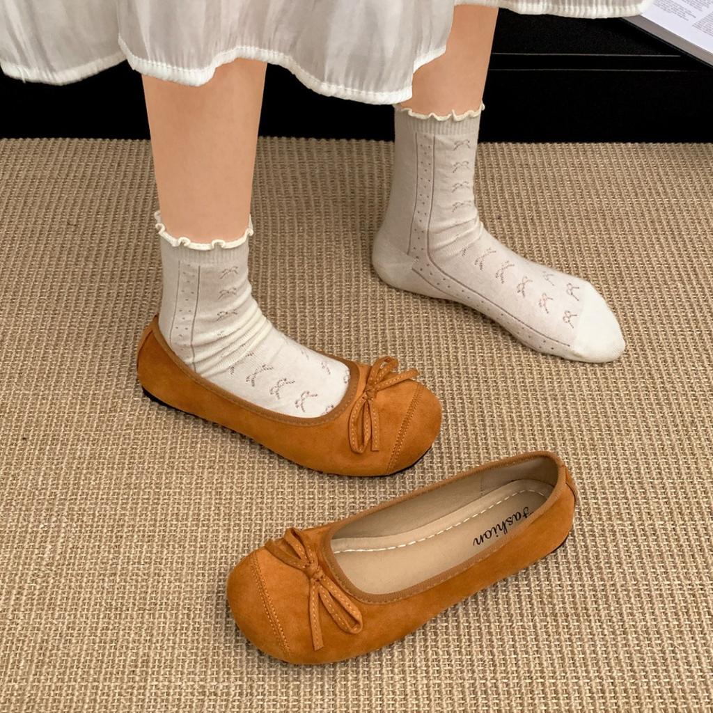 Scarpe basse da donna a fondo piatto rosse retro moda estive 2025 nuovi modelli con gonne Mary Jane scarpe da donna